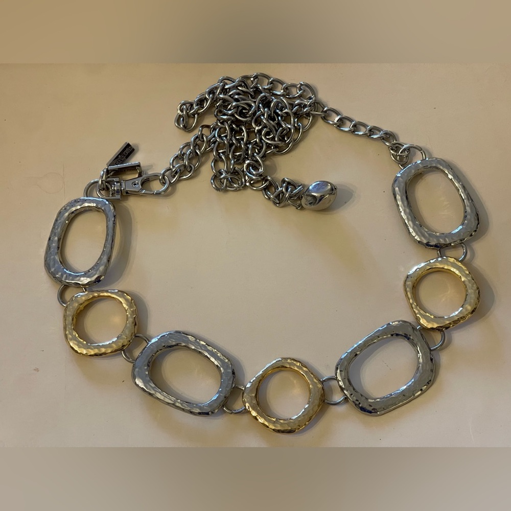 Chicos chain metal belt gold & silver tones | adjustable | 49”Boho Southwest